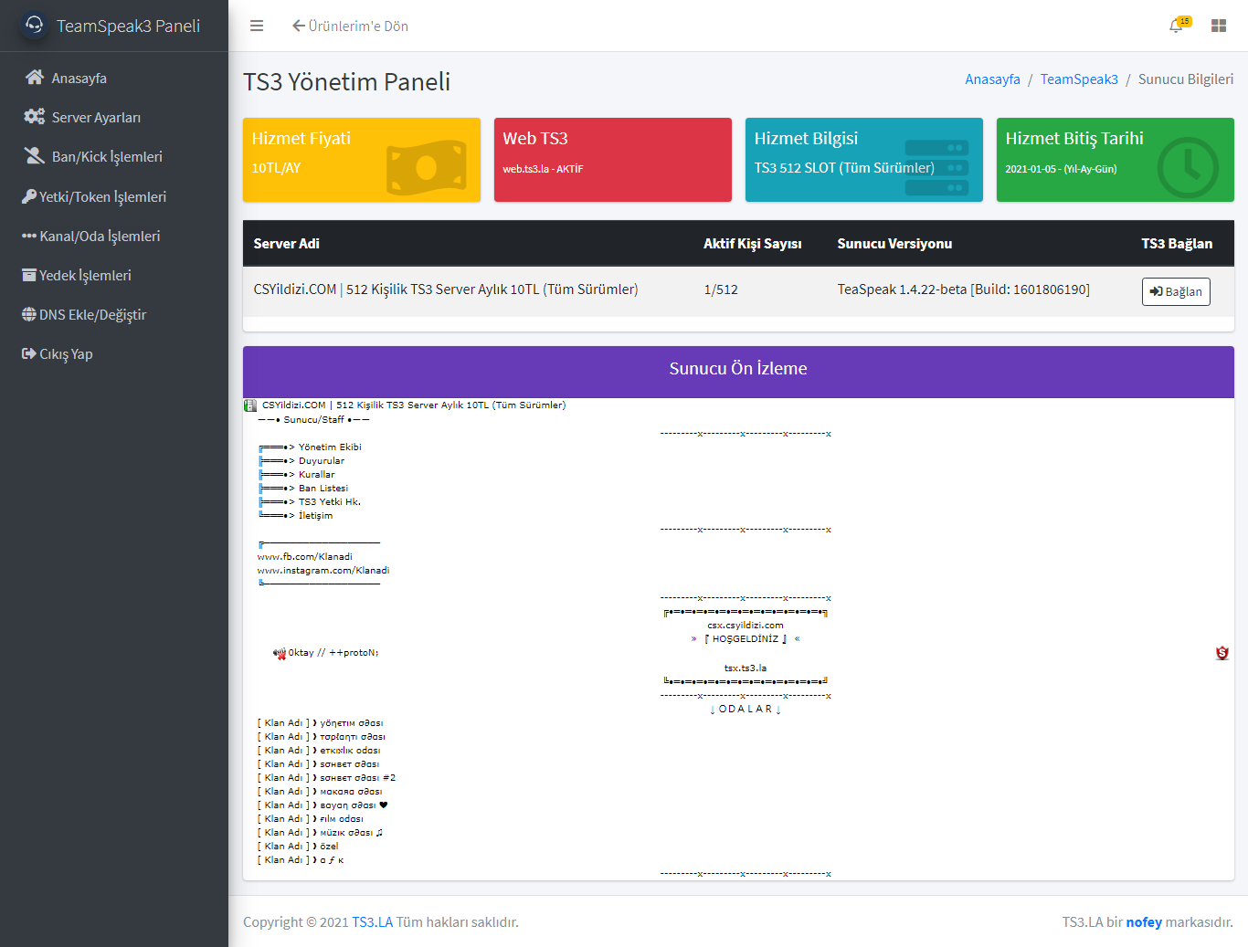 Teamspeak3 Panel Server Ayarları